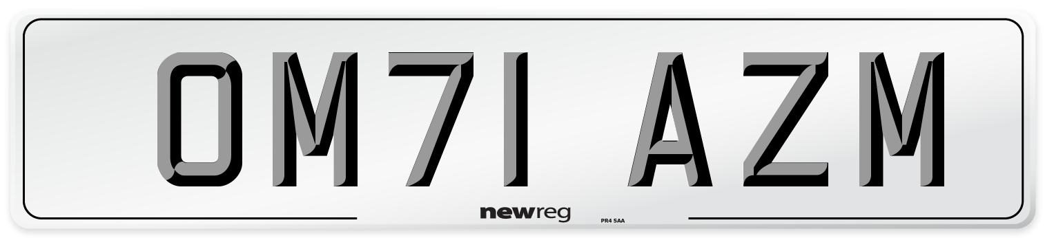 OM71 AZM Number Plate from New Reg